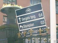 Bicycle direction sign