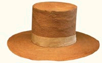 Straw round hat with a summer hat band, ca. 1840.
Attributed to then-Senator Henry Clay. (Credit: Smithsonian Institute, Washington, D. C.