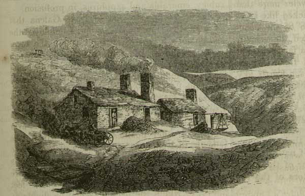 Lead Furnace in the Mineral District.
(Credit: Harper's New Monthly Magazine.)