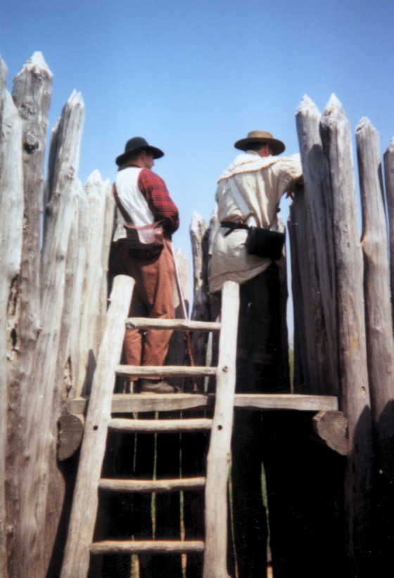 It is believed that George Herclerode 
was shot while at this watch platform.
(Apple River Fort State Historic Site
Credit: Mary S. Braun.)