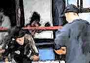 More training with focus mitts.  Image Copyright (c) 1999.  All rights reserved.
