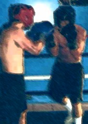 Sparring at the club.  Image Copyright (c) 1999.  All rights reserved.