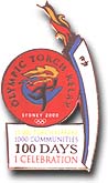 1000 Towns Torch Relay pin