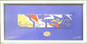 Sydney 2000 Puzzle Gold, 4 PC Framed Set Pin