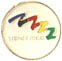 15mm Round Bid Pin, 5 color logo & white fill