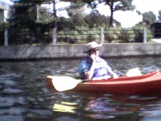 Karl trying to see if they'll deliver pizza on the Rideau Canal