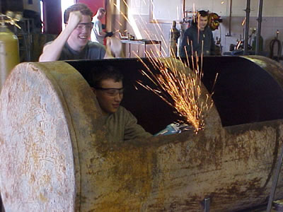 Mark Wray grinding inside the new FFA Smoker