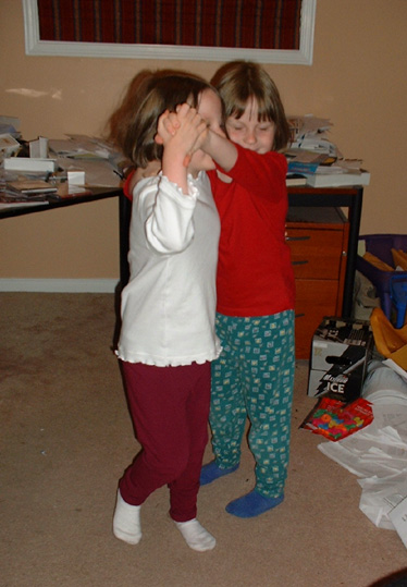 Emma and Maddie dancing!