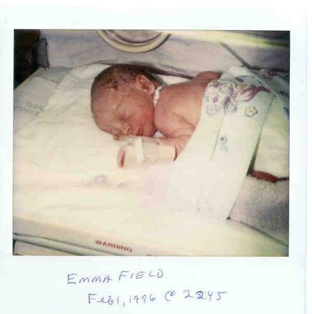 Emma when she was a few hours old 