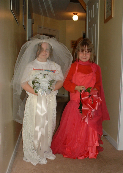 Emma and Maddie in costume!