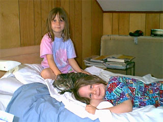 Emma and Maddie with Leo
