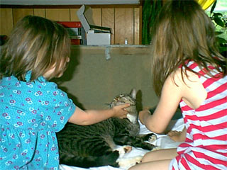 Maddie and Emma with Leo