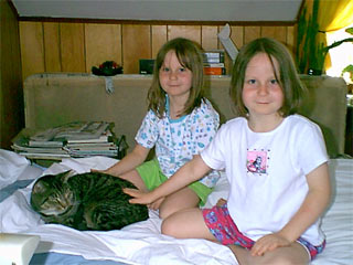 Leo with Maddie and Emma
