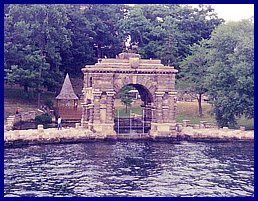 Arch of Honor topped by stone deet know as harts