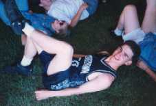 Andy doing leg raises.&nbsp; LOL