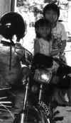 my sis & I on the motorbike