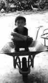 my brother on a cart