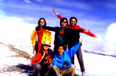 A group photo taken at Yamdrok Lake