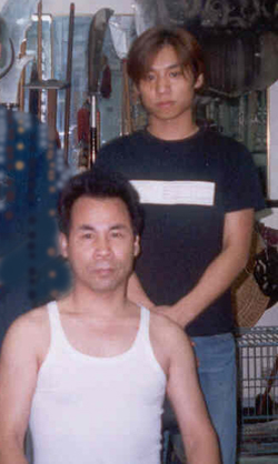 Hung Fut teacher, Hung Gam Pui and son (right).  (Photo courteous of Paul McMillan)