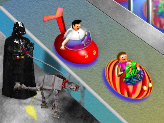 darth vadar out for a walk