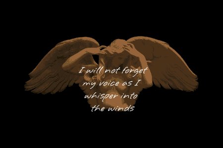 I will not forget my voice...as I whisper into the winds