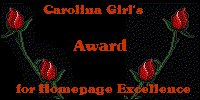 Carolina Girl's Award for Homepage Excellence, 10/5/98