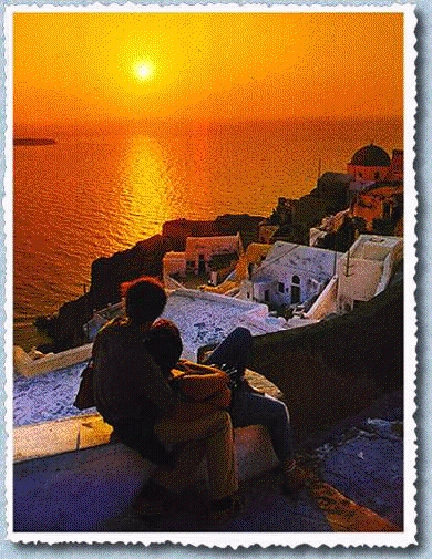Sunset over the Village of Oia