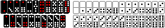 Oriental and Western dominoes