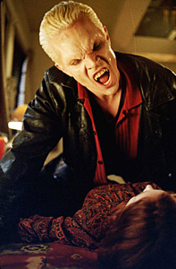 Spike in The Initiative trying to bite Willow - But he has trouble 'performing'