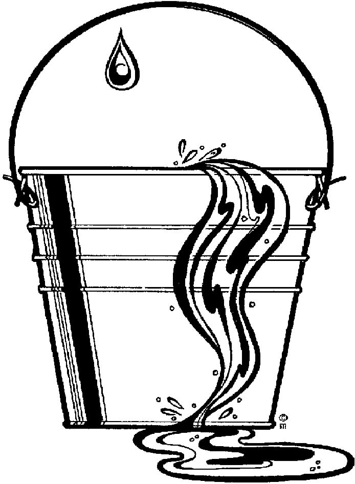 Bucket with water splashing
