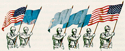 Image of national guards carrying flags.