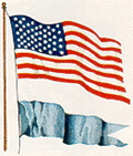 Image of USA flag displayed with another flag.