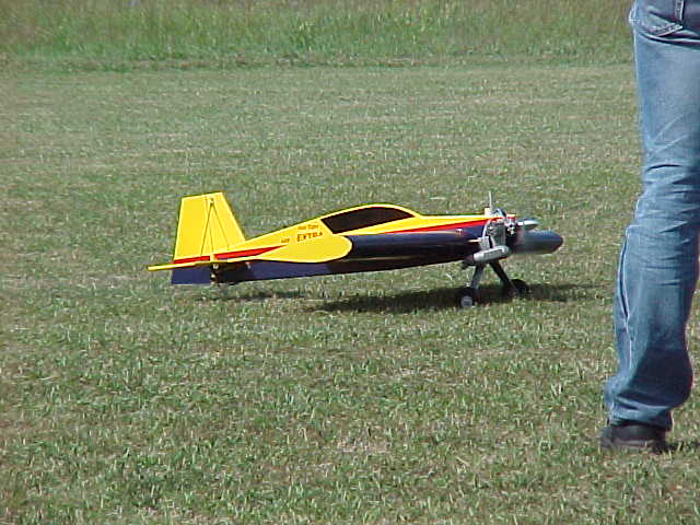 Patrick's Thunder Tiger Fun Tiger Extra prepares to take off in the bomb drop competition