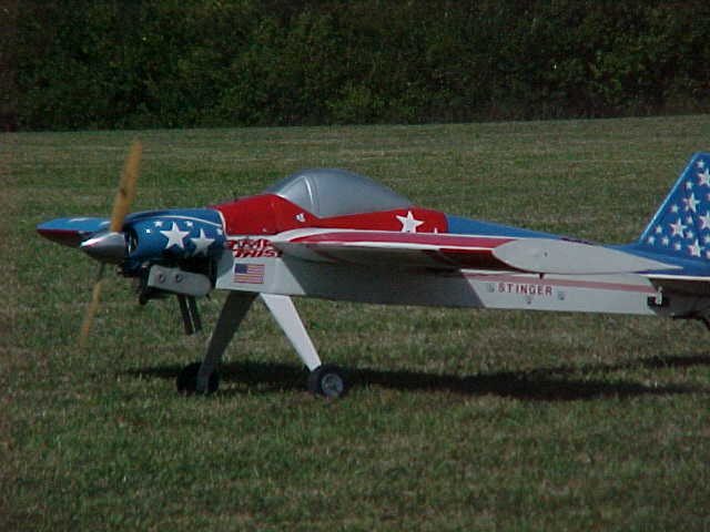 Patrick's GIANT Stinger lands safely after another fun filled flight!