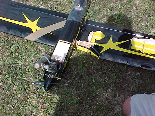 A close up of the carnage!!! Can you believe this airplane actually flew and completed a combat round?