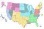 United States Map with states in color
