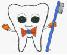 Tooth with Toothbrush