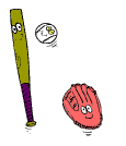 bat, ball, and glove