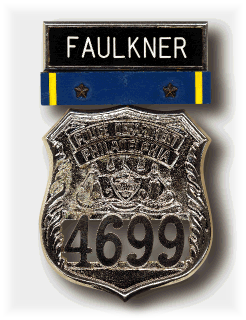 Polizeimarke von Daniel Faulkner