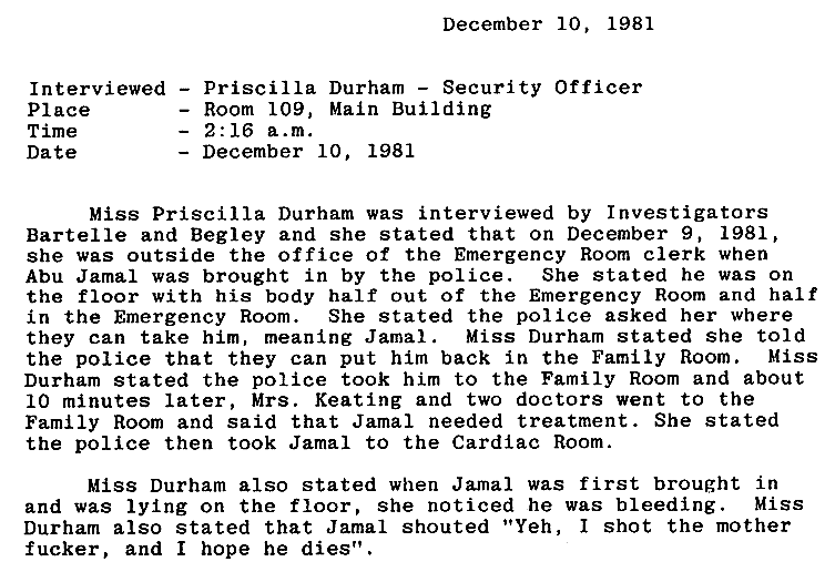 Bericht von Priscilla Durham
