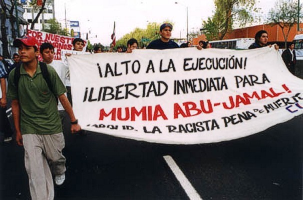 Demonstration fr Mumia Abu-Jamal in Mexiko City