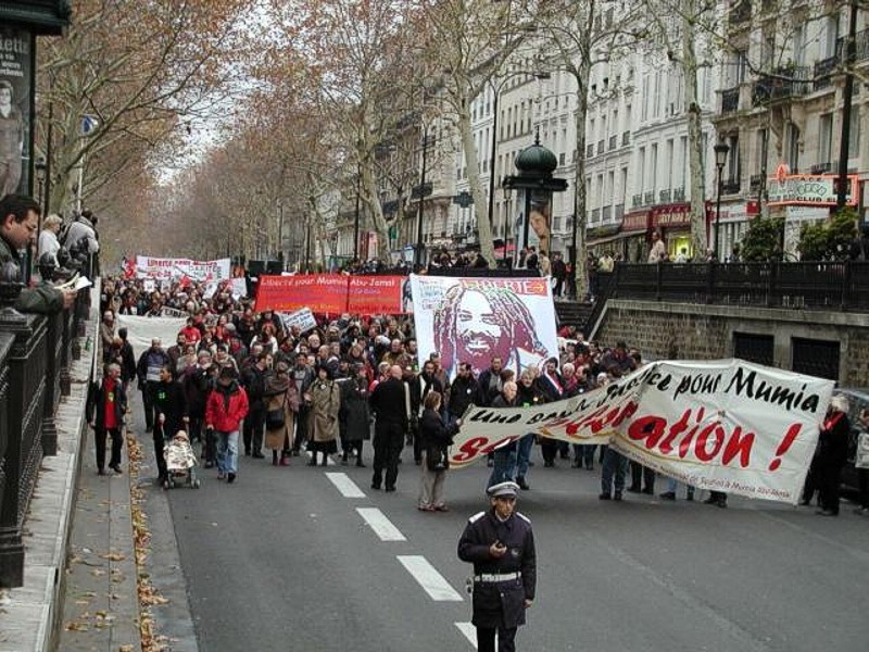 Demonstration fr Mumia Abu-Jamal in Paris