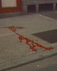 Blutfleck am Tatort in der Nhe von Locust 1232