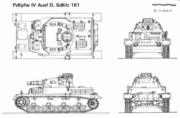 Line Drawing of PzKpfw IVD