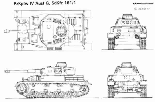 Line Drawing of PzKpfw IVG