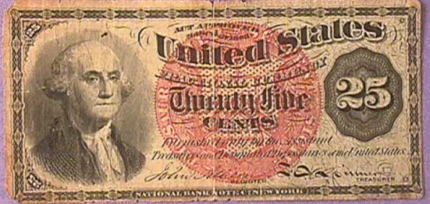 1863 25 cent NOTE