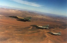Mirage M5M Elkáns over the desert.