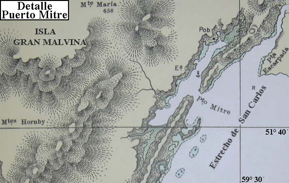 Isla Gran Malvina: Detalle de Puerto Mitre