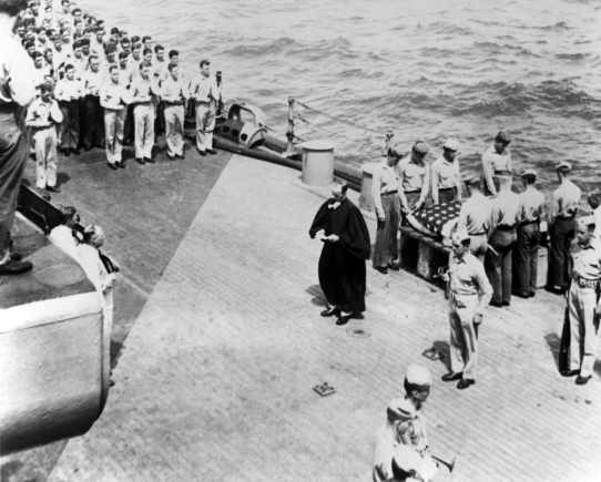 Burial at sea on 01 February 1944 at 1345