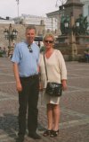 In front of Helsinki's impessive cathedral
